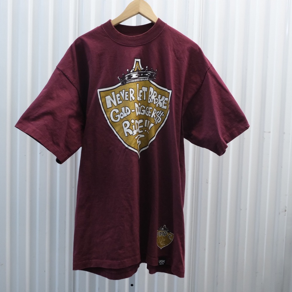 Vintage UGK 4 Life Pimp C T-Shirt Mens 2XL Burgundy Algierz Rap Streetwear - Picture 1 of 10